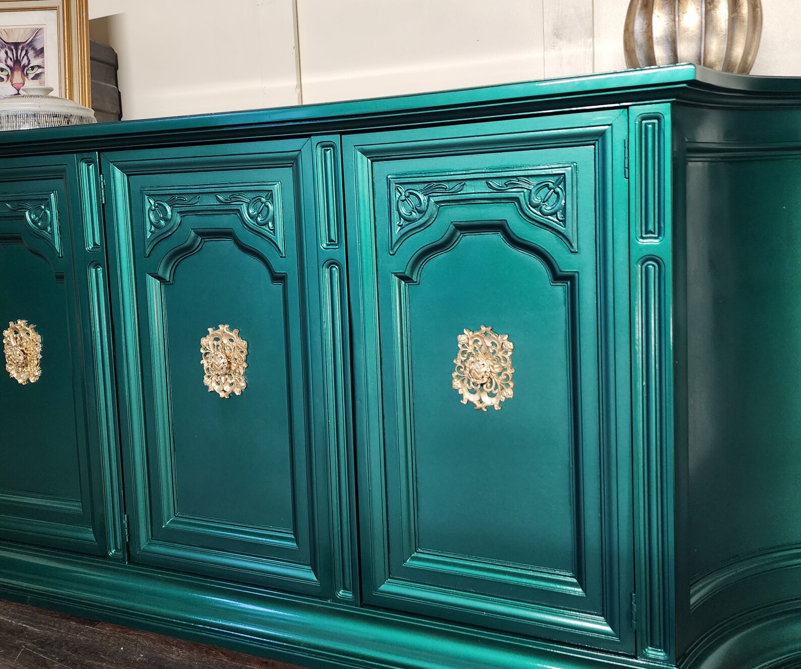 Solid Wood Buffet Vintage Sideboard Vintage Buffet Etsy