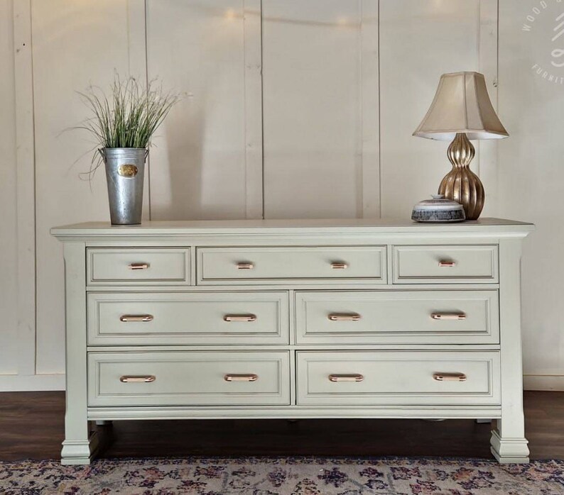 SOLD Long Sage Green Buffet Credenza green Dressergreen Etsy