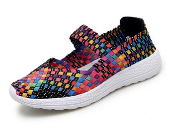Elena Claire Slip on Women Woven Shoes Light Weight and Elastic