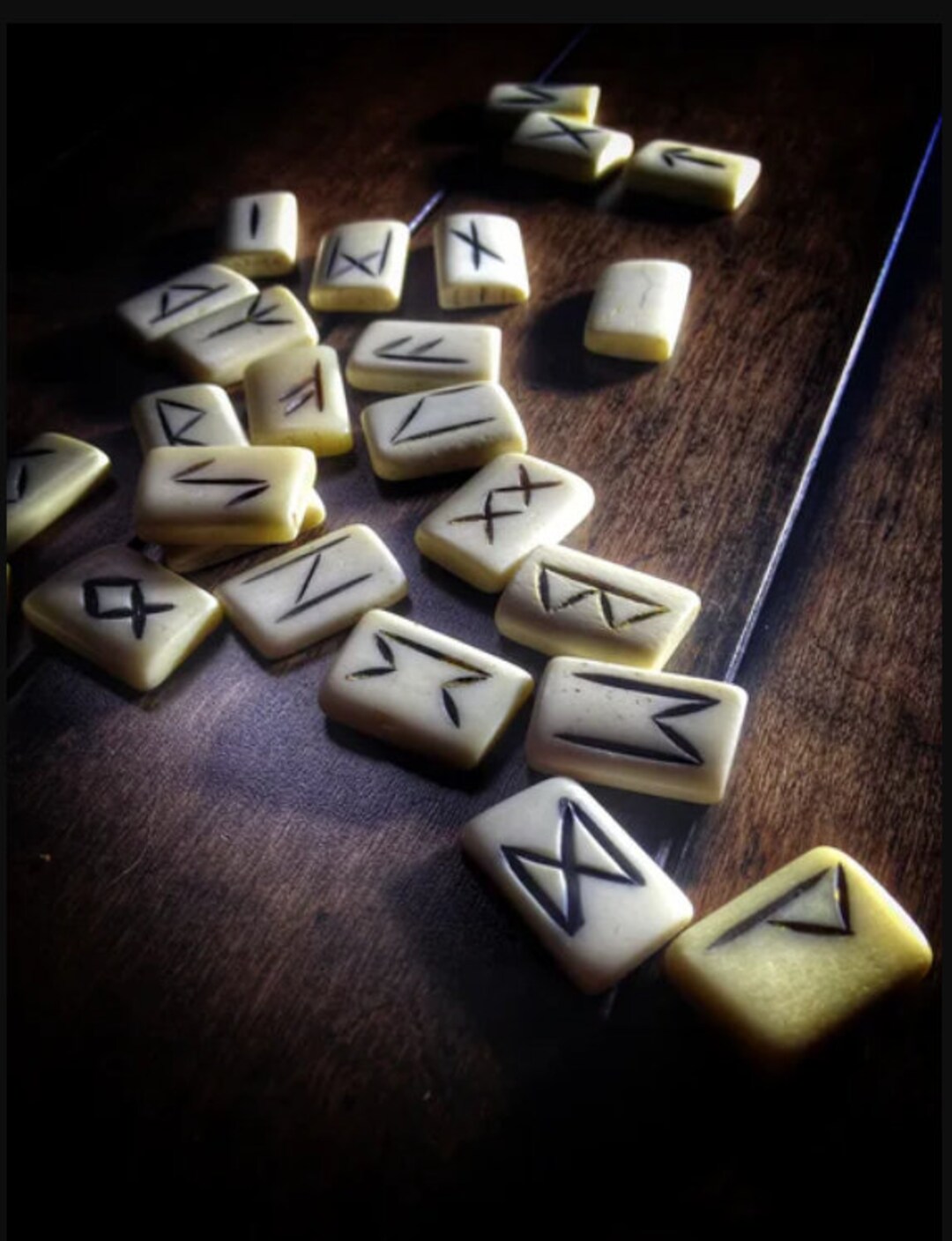Bone Rune Set Elder Futhark Divination Tools Casting Altar Tools ...