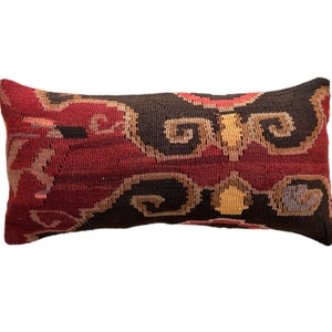 Moldovian Cushion, Kilim Pillows, Vintage Pillows, Floral Pillow, Traditional Cushions, Black Cushion, Long Cushion, Couch Cushion,