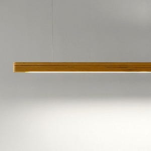 Handmade wooden pendant lamp, dining room table lamp, kitchen table lamp, minimalist led lighting