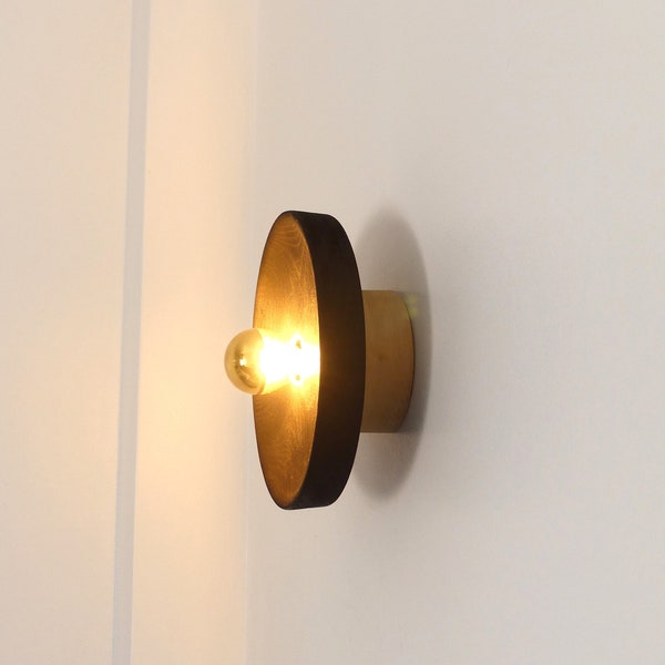 Round Wood Wall Sconce Etsy