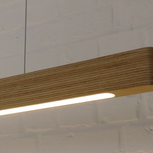Handmade wooden pendant lamp, dining room table lamp, kitchen table lamp, minimalist led lighting
