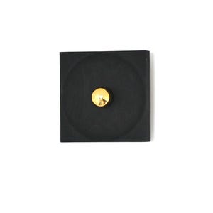 Black Square Burnt Wood Wall Lamp Decoration