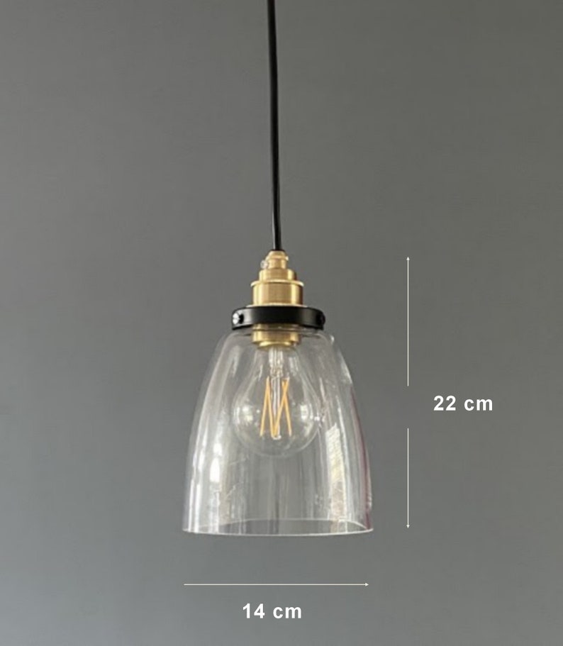 Pendant light in glass and brass Decoration image 4
