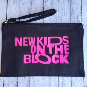 NKOTB Canvas Wristlet, New Kids on the Block Makeup Purse, Magic Summer 2024 Tour Accessories, Blockhead, Boy Band, Travel Bag