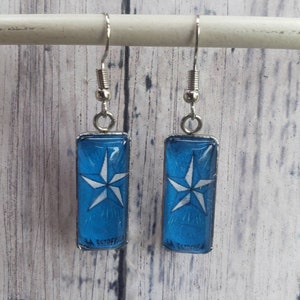 Boucles d’oreilles Loteria, Bijoux inspirés de la carte La Estrella Loteria, Bingo mexicain, Cabochon rectangulaire 10x25 mm