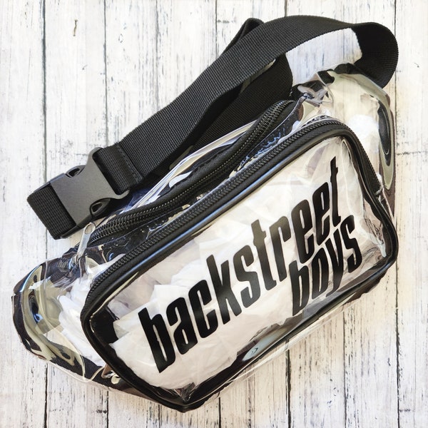 Backstreet Boys Clear Adjustable Fanny Pack, BSB Tour 2024, 90s Boy Band, Concert Stadium Arena Approved Bag