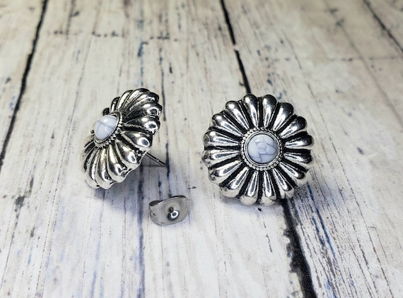 Concho stud shop earrings