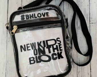NKOTB Clear Cross Body Adjustable Purse, New Kids on the Block, Magic Summer Tour 2024, Blockhead Tote, Concert Stadium Arena Approved Bag