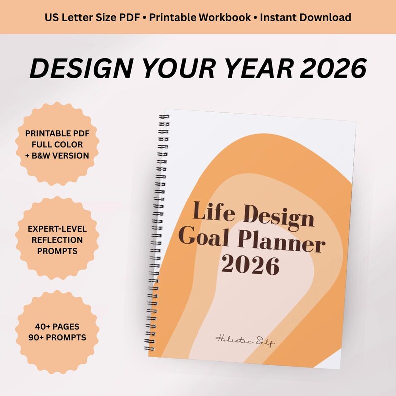 2026 Printable Goal Planner & Life Design PDF | Goal Setting Journal ...