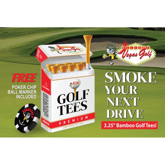 Vegas Golf Cigarette Tees With Free Poker Chip Ball Marker!