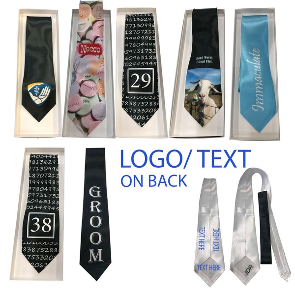 Custom birthday tie,  Custom necktie, Groom tie, Tie for Dad, Corporate logo, photo tie, Holiday tie