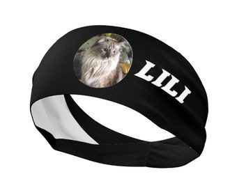 Custom Wide Headband, Photo headband with text