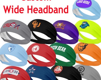 Custom Wide Headband, Sports headband, Moister wicking headband