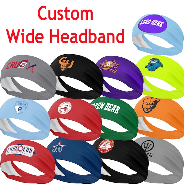 Custom Wide Headband, Sports headband, Moister wicking headband