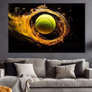 Tennis Ball Canvas Print, Tennis Fan Gift, Tennis Player Gift, Abstract Tennis Wall Art, Tennis Print, Tennis Poster