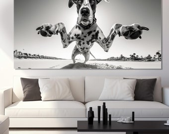 Great Dane Canvas Print, Black and White Great Dane Poster, Great Dane Wall Art, Great Dane Dog Print