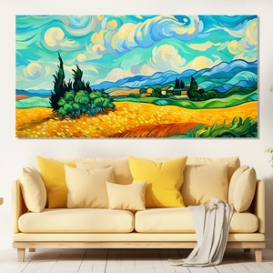 Abstract Nature Painting in Vincent van Gogh Style Printed on Canvas, Van Gogh Wall Art, Post Impressionist Painting, Van Gogh Wall Decor