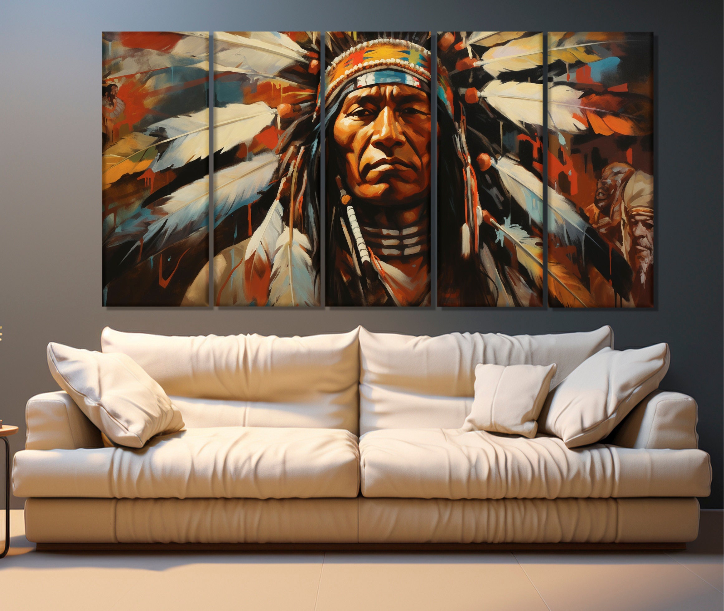 First Nations Chief Canvas Print, Native American Wall Art, Indian ...