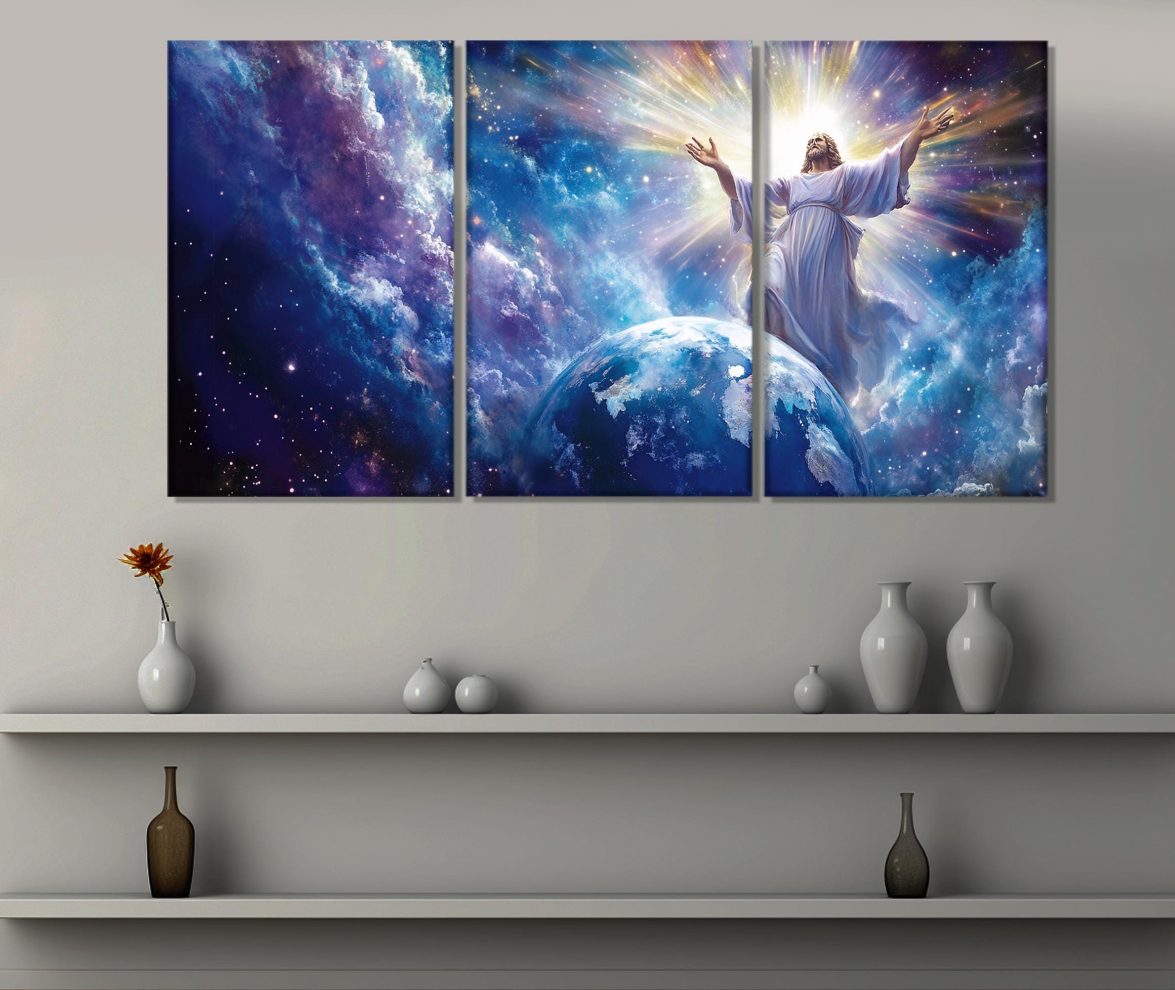 Biblical Scene of the Creation of the World Canvas Print, Religious ...