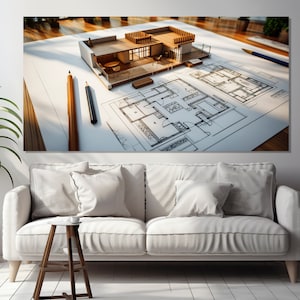 Architect Canvas Print, Architect Wall Art, Architect Gift, Architect Office Decor, Architect Studio Decor, Construction Wall Art