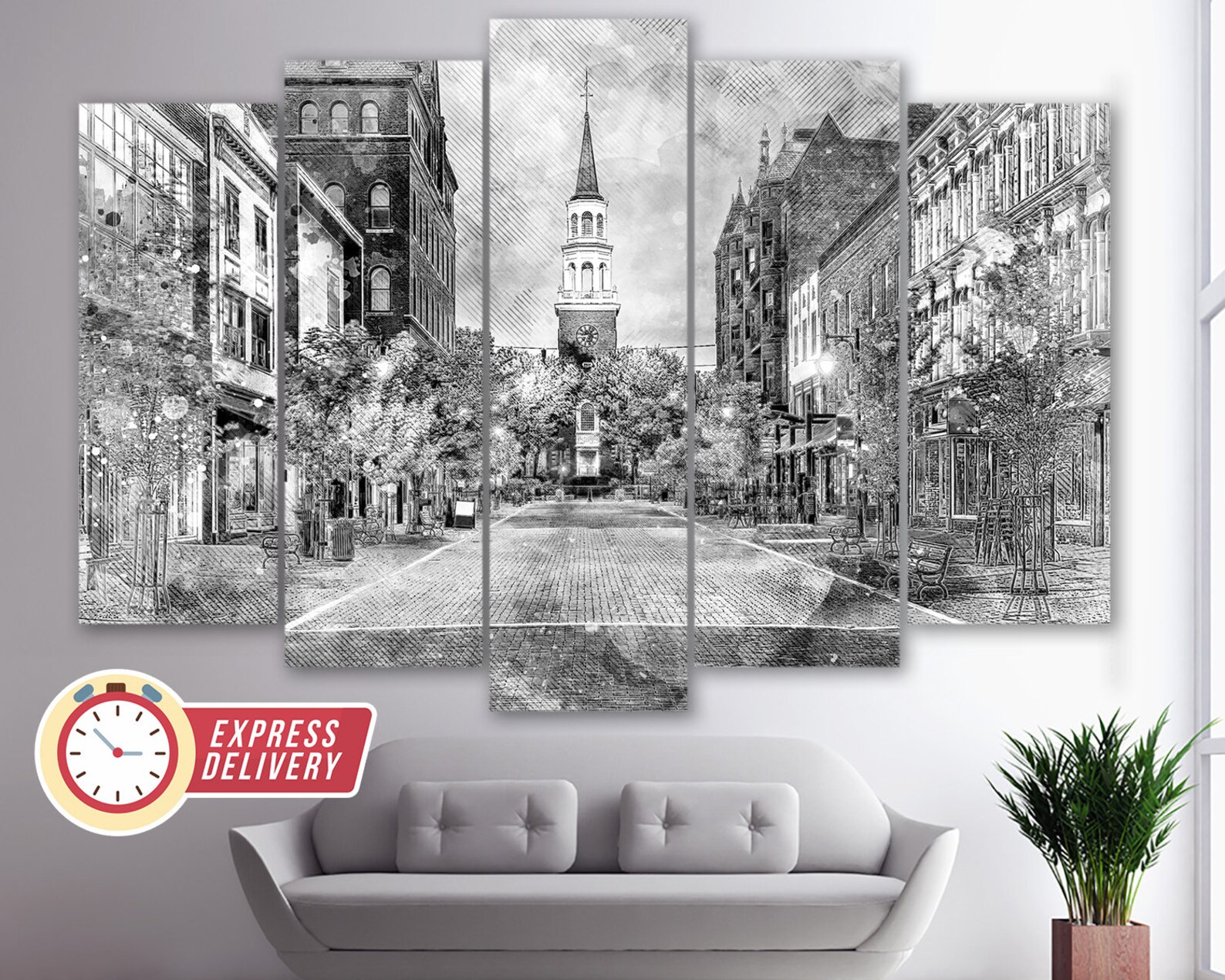 Burlington Church New Jersey Canvas Print Burlington Print Etsy