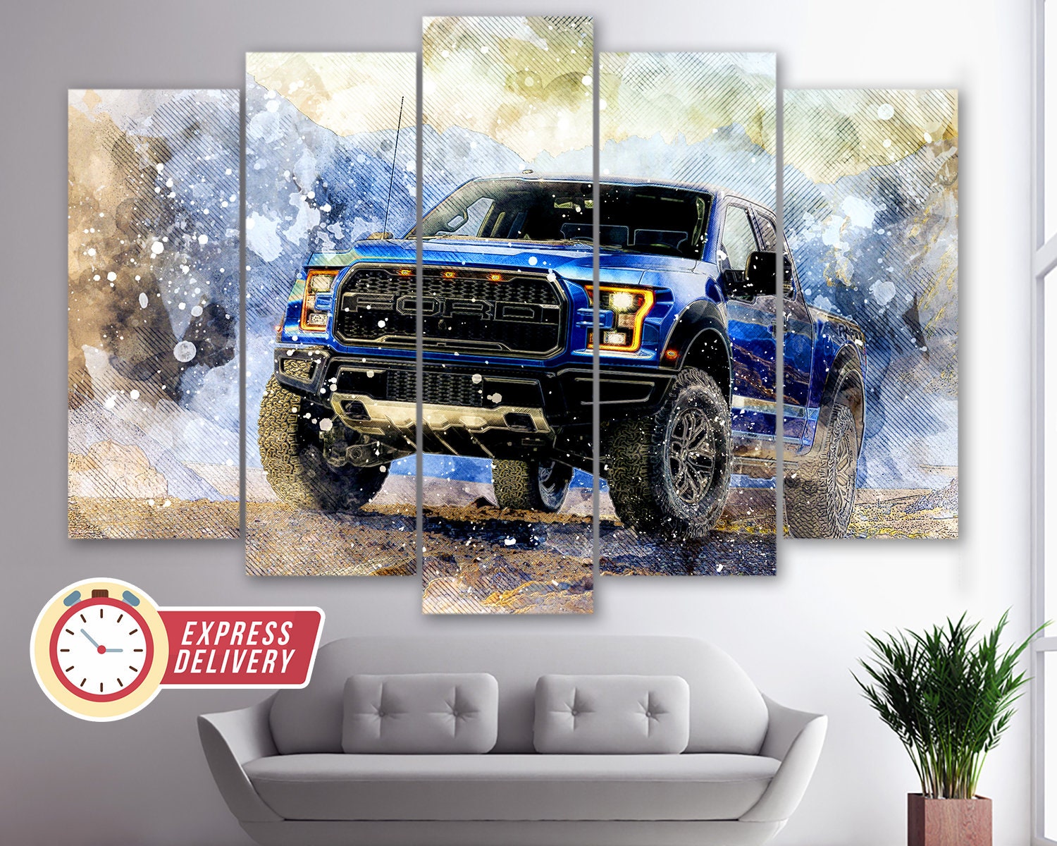 Ford F150 Raptor Truck Canvas Print, off Road Wall Art, Ford Wall