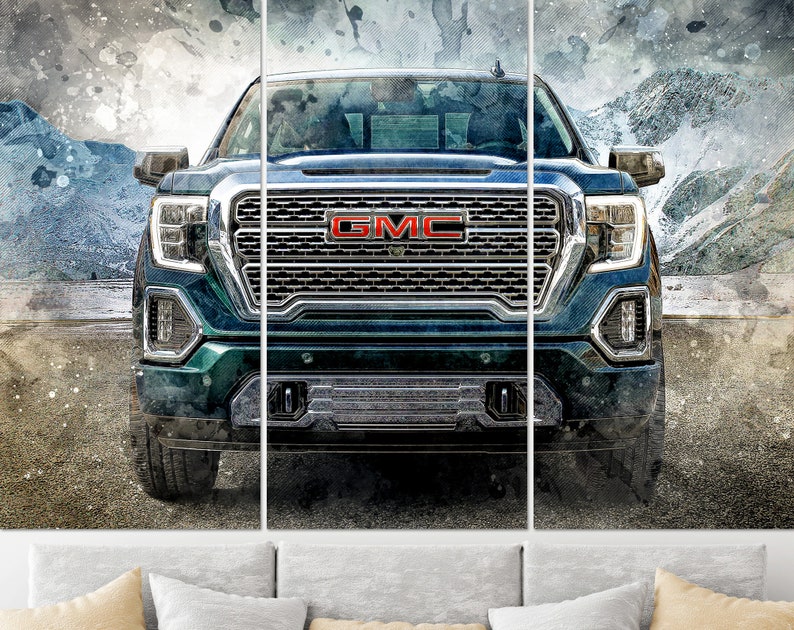 GMC Sierra Truck Canvas Print, Off Road Wall Art, GMC Wall Art, GMC Canvas Art, Gmc Pickup, Gmc Fan Gift image 1