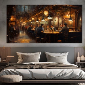 Vintage Pub Gemälde auf Leinwand gedruckt, Irish Pub Wandkunst, irisches Geschenk, Retro Pub Leinwand, Pub Malerei, Pub Wanddekoration