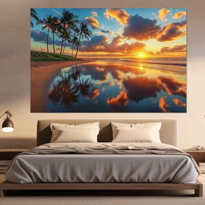 Aruba Beach Sunset Canvas Print, Aruba Wall Art, Scenic Aruba Painting, Aruba Canvas Art, Caribbean Wall Art, Tropical Beach Canvas Art