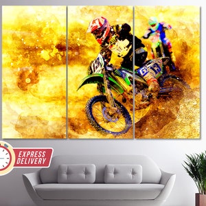 Dirt Bikes Canvas Art, Motocross Canvas, Dirt Bikes Wall Art, Biker Gift, Motocross Wall Art, Motocross Gift, Motocross Photo, Bike Poster