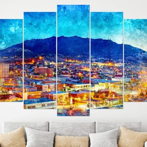 El Paso Canvas Art, El Paso Wall Art, El Paso Skyline, El Paso Print, El Paso Poster, Texas Canvas Print, El Paso Gift