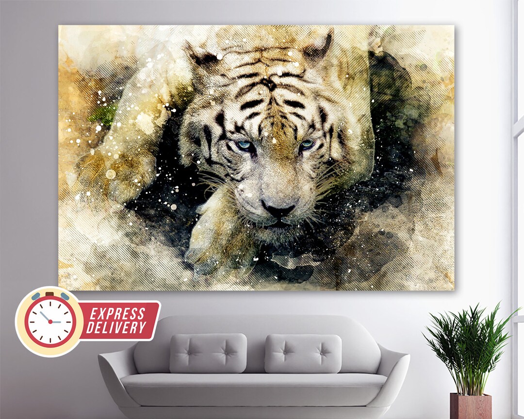 Abstract Tiger Canvas Print Tiger Paintings Tiger Print - Etsy