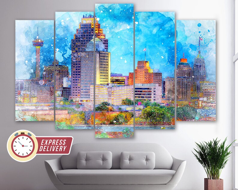 San Antonio Wall Art San Antonio Canvas Art San Antonio Etsy