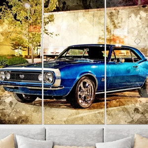 Chevrolet Camaro SS Canvas Print, Muscle Car Wall Art, Camaro Canvas Art, Sport Car Canvas, Vintage Camaro Print