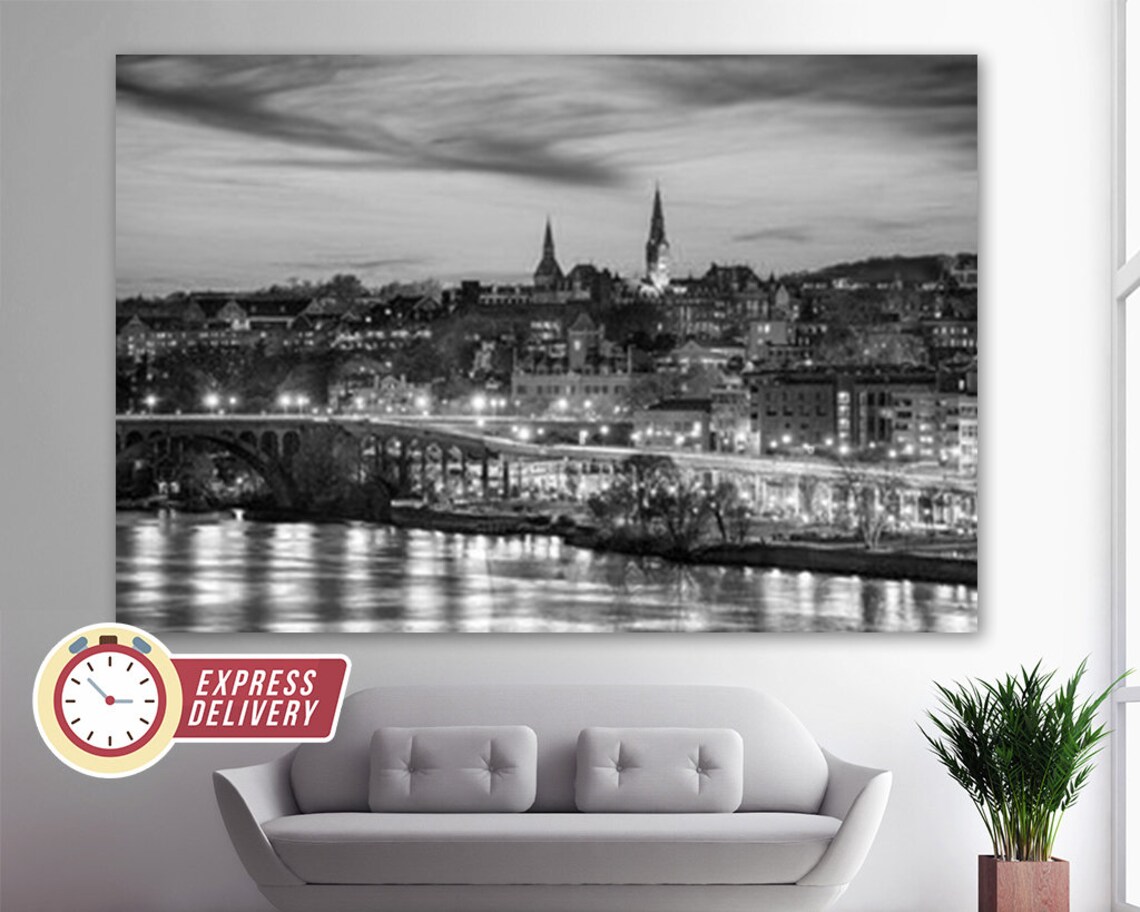 Canvas Skyline Wall Art Etsy