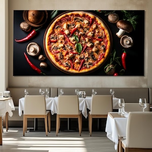 Pizza Canvas Print, Italian Restaurant Wall Decor, Kitchen Wall Decor,Large  Pizza Poster, Pizza Bar Decor, Pizzeria Decor, Kitchen Decor