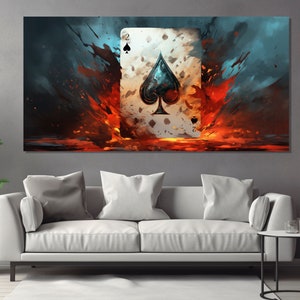 Impression sur toile Deuce of Spades, art mural casino, art sur toile poker, tableau Texas Holdem, décoration murale poker, affiche de poker, cadeaux de poker
