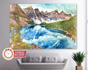 Moraine Lake Canvas Print, Lake Painting, Lake Landscape, Lake Wall Art, Canada Canvas, Lake Canvas Art, Nature Canvas, Nature Wall Art