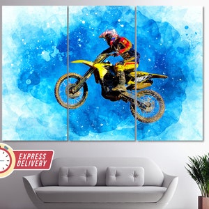 Motocross Canvas Art, Dirt Bikes Wall Art, Biker Gift, Motocross Wall Art, Dirt Bikes Canvas, Motocross Gift, Motocross Photo, Bike Poster