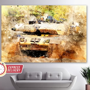 Leopard Tank Canvas Print, Military Canvas Art, German Tank, Military Wall Art, Tank Canvas Print, Tank Poster, Tank Print, Leopard Canvas