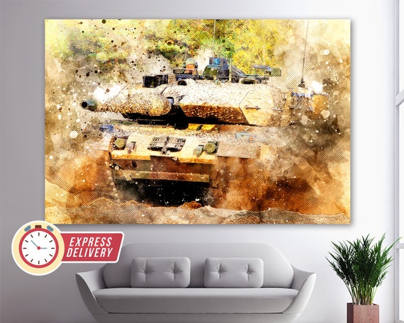 ヒョウ戦車キャンバスプリント、ミリタリーキャンバスアート ヒョウ戦車キャンバスプリント、ミリタリーキャンバスアート