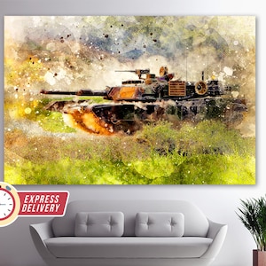 M1 Abrams Canvas Print, Military Canvas Art, American Tank, Abrams Print, Tank Canvas Print, Abrams Poster, Tank Poster, US Tank, M1 Abrams
