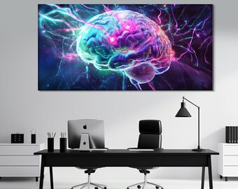 Neurology Wall Art, Abstract Brain Canvas Print, Hospital Decor, Brain Poster, Neurologist Gift