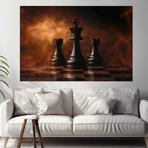 Abstract Chess Wall Art, Chess Canvas Print, Chess Master Gift, Chess Wall Decor, Chess Canvas, Chess Painting, Chess Art, Chess Poster