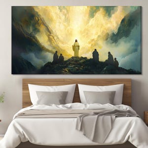 The Transfiguration of Jesus Painting Printed on Canvas, Biblical Scene Canvas Print, Jesus Wall Art, Roman Catholic Poster