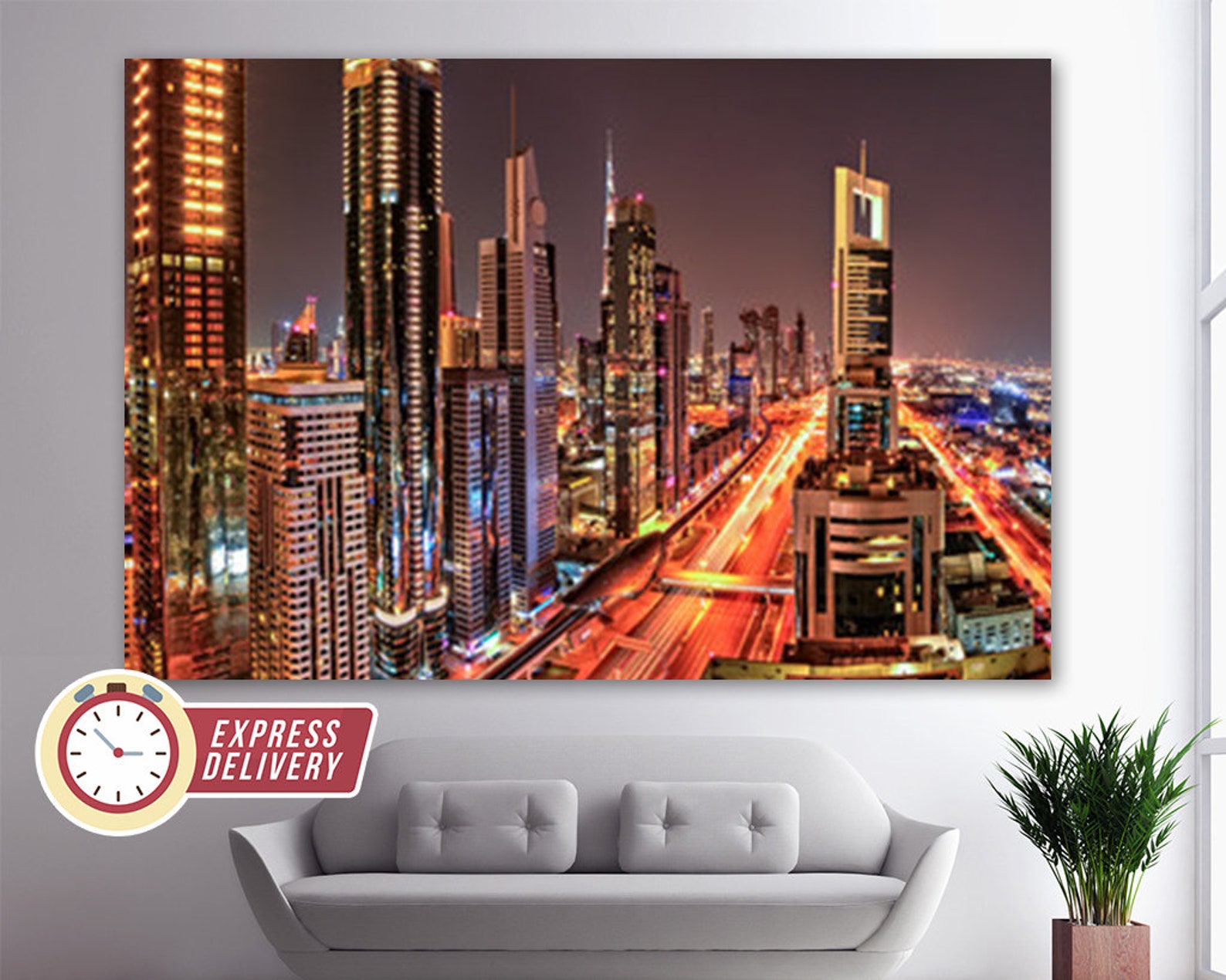 Dubai Wall Art Dubai Skyline Dubai Canvas Print Dubai Etsy