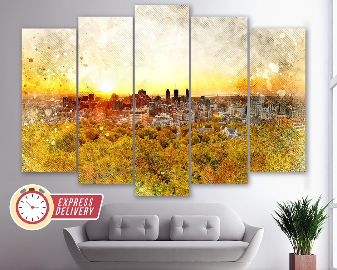 Montreal Skyline, Montreal Canvas Art, Montreal Artwork, Montreal